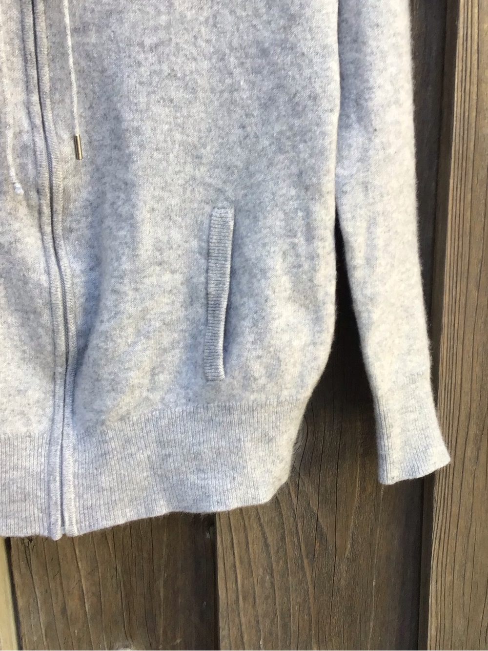 Cashmere Charter Club Gray Full Zip Hoodie Sweater 100% Cashmere Size Small - Picture 3 of 6